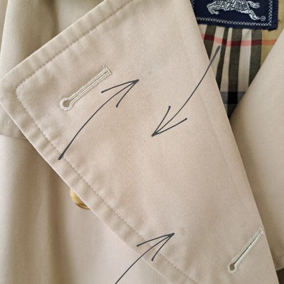 BURBERRY Vintage Men's Tan Trench Coat w/ Removable Wool Liner 40 Long *flaws - Picture 12 of 15